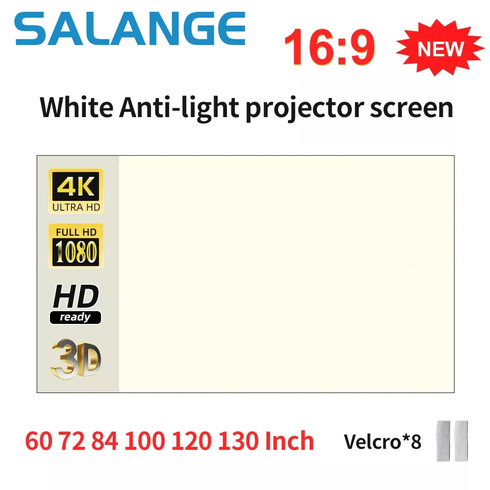 SALANGE PROJEKTOR-LEINWAND ANTI-LICHT 16:9